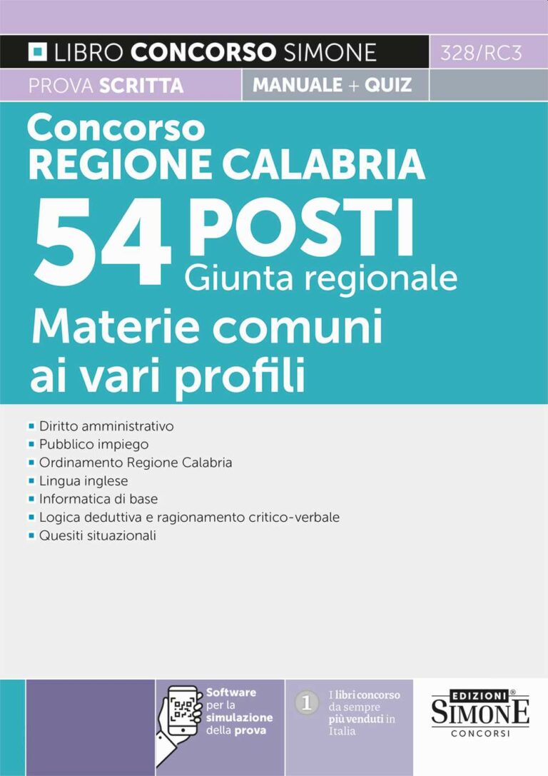 Manuale Concorso Regione Calabria Posti Da Funzionari