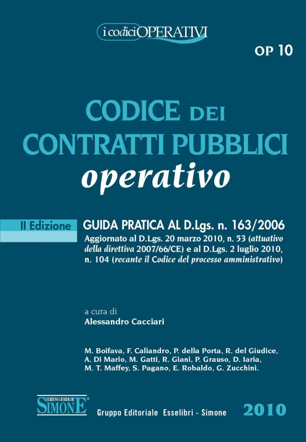 Codice dei Contratti Pubblici Operativo - OP10