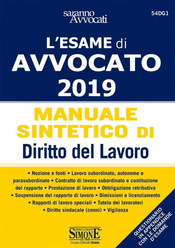 [Ebook] L'esame di Avvocato 2019 - Manuale sintetico di Diritto del Lavoro