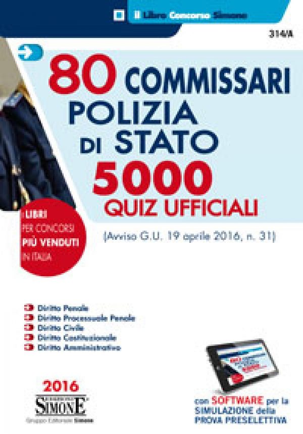 80 Commissari Polizia di Stato - 5000 quiz ufficiali