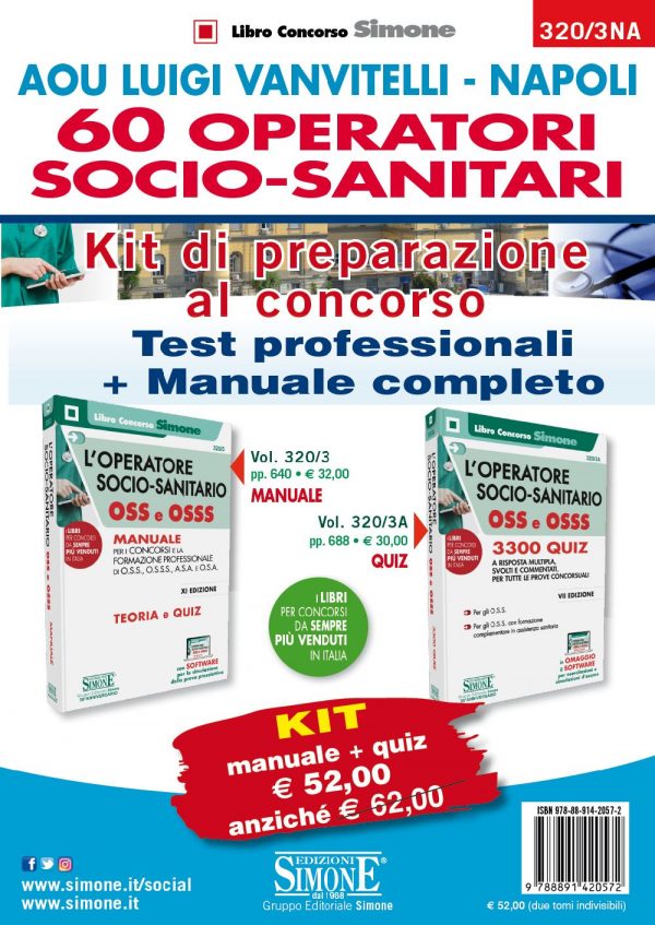 AOU Luigi Vanvitelli - Napoli 60 Operatori Socio-Sanitari - Kit di preparazione al concorso