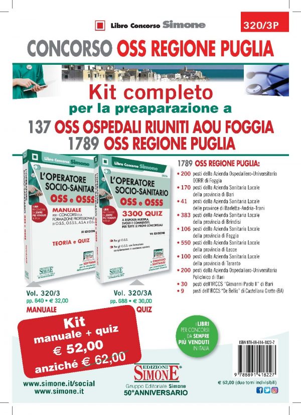 Concorso OSS Regione Puglia - Kit Completo 2445 Oss Ospedalieri Riuniti AOU Foggia
