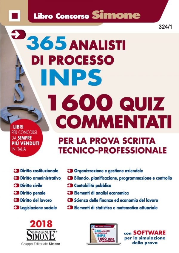 365 Analisti di processo INPS - 1600 Quiz commentati per la prova scritta tecnico-professionale