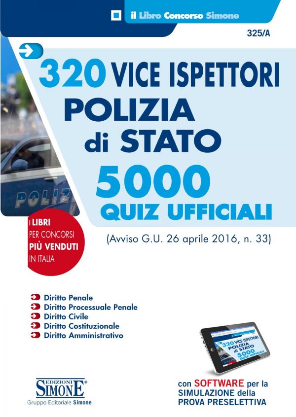 320 Vice Ispettori Polizia di Stato 5000 Quiz ufficiali - 325/A