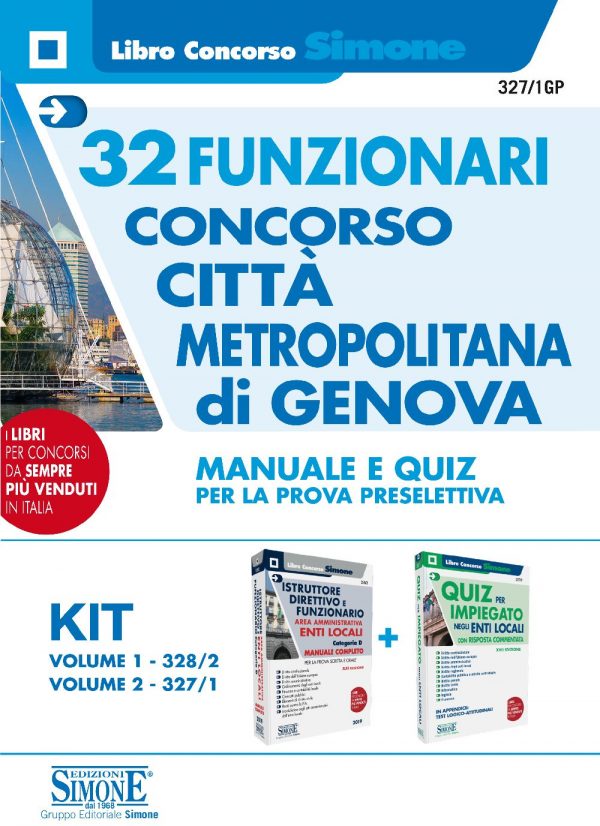 Concorso citta' metropolitana di Genova - 32 Funzionari -  KIT Manuale e Quiz