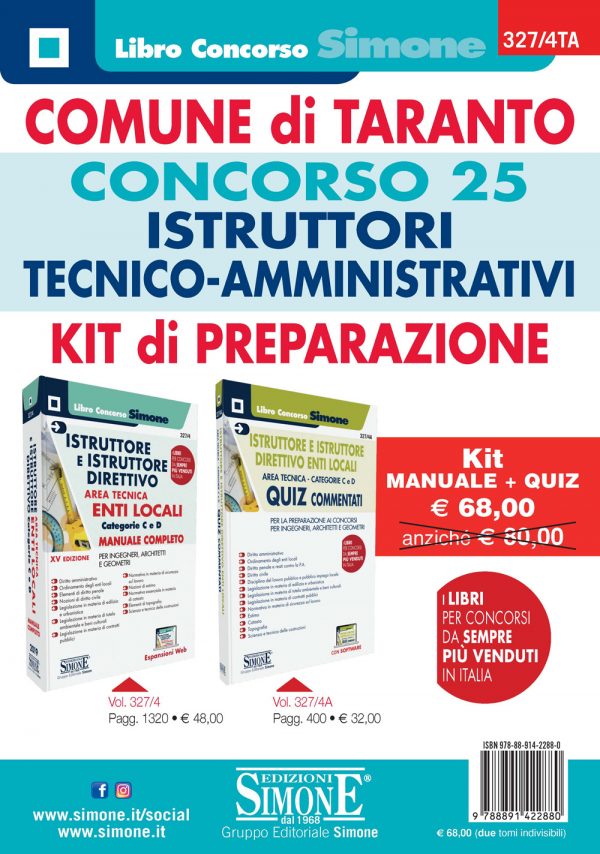 Comune di Taranto - Concorso 25 Istruttori Tecnici-Amministrativi - Kit di preparazione