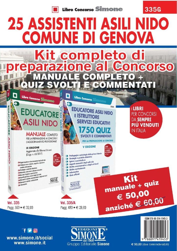 25 Assistenti Asili Nido Comune di Genova - Kit completo di preparazione al Concorso