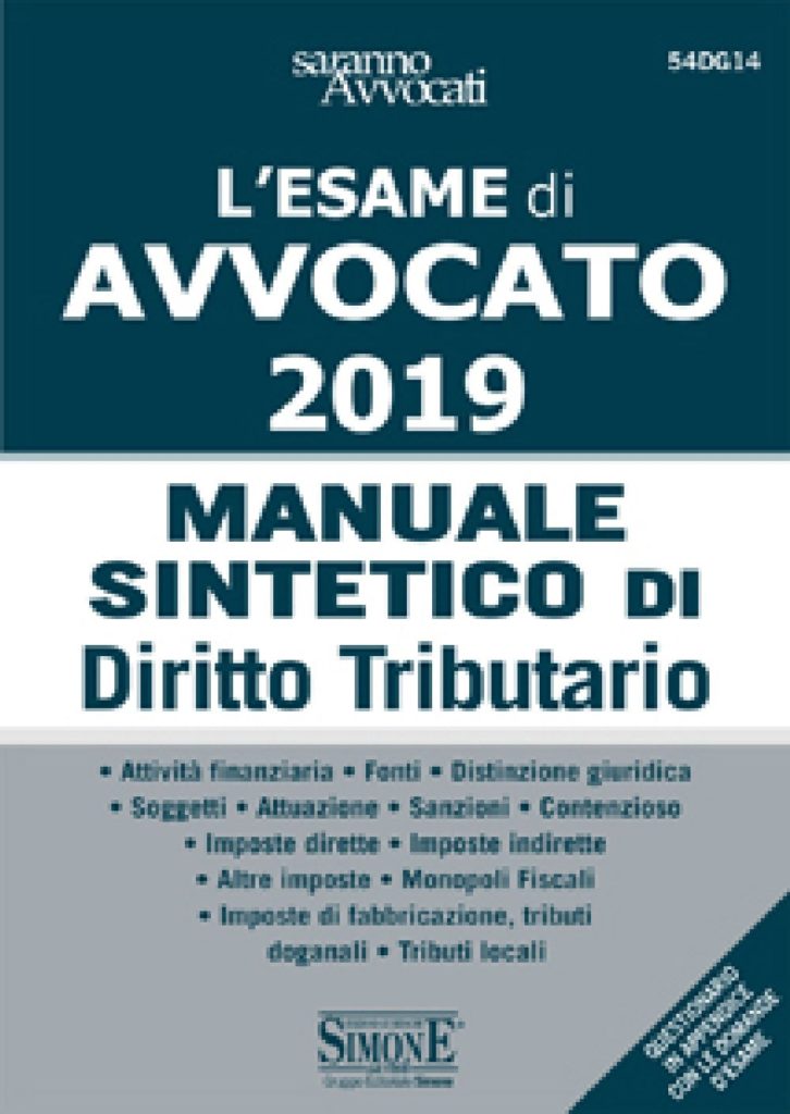 [Ebook] Esame di Avvocato 2019 - Manuale sintetico di Diritto Tributario