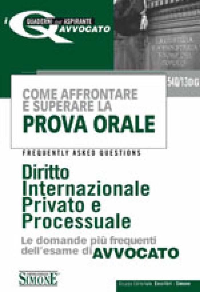 [Ebook] Come affrontare e superare la prova orale Esame di Avvocato - Diritto Internazionale Privato