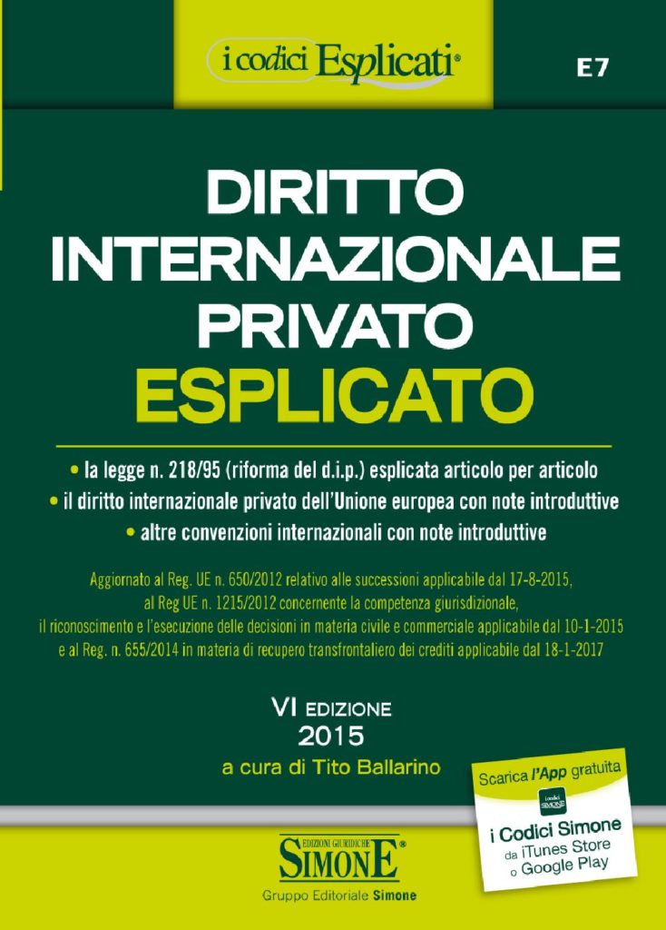 Diritto Internazionale Privato - Esplicato