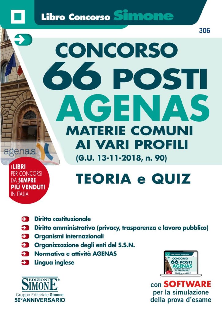 Concorso 66 posti AGENAS - Materie comuni ai vari profili - Teoria e quiz