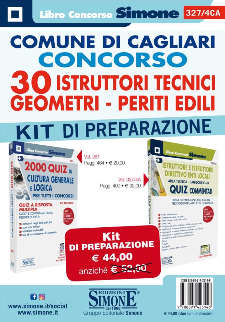 Comune di Cagliari Concorso 30 Istruttori Tecnici - Geometri - Periti Edili - KIT di preparazione