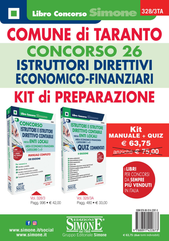 Comune di Taranto - Concorso 26 Istruttori Direttivi Economico-Finanziari - Kit di preparazione