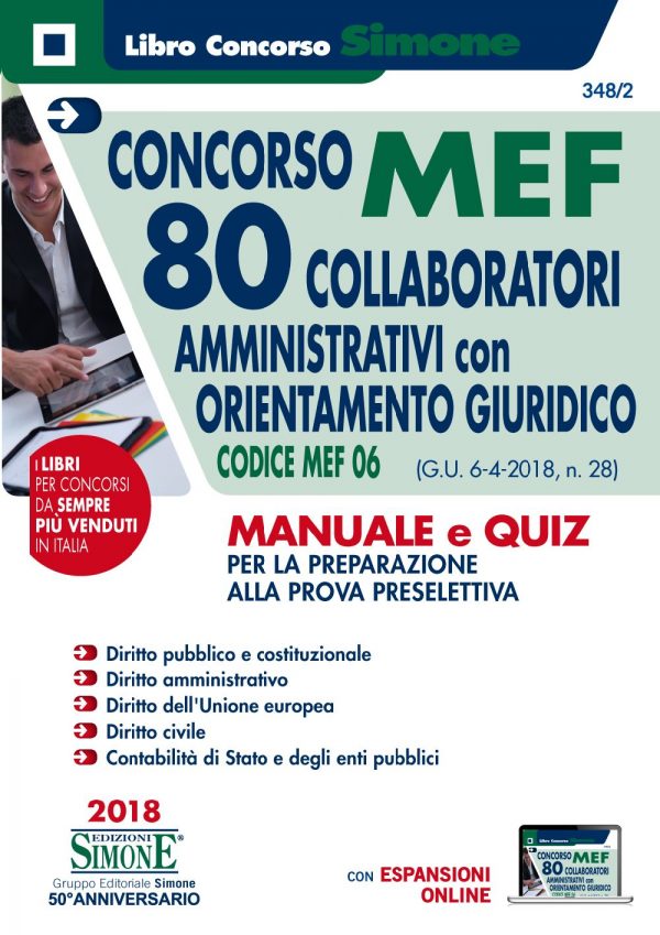 Concorso MEF - 80 Collaboratori Amministrativi con orientamento giuridico - Manuale e Quiz