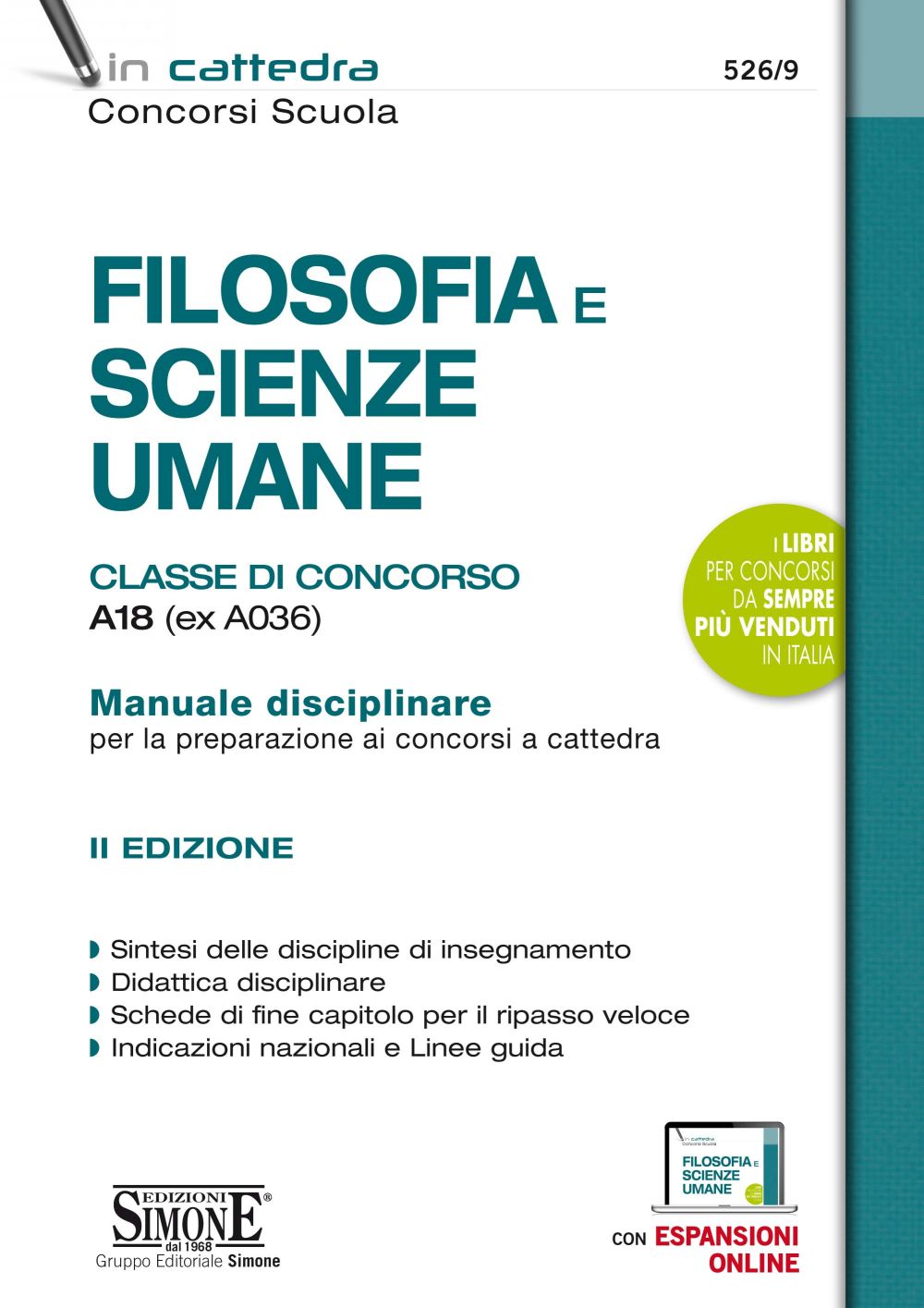 526/9　Filosofia　Umane　concorso　A036)　e　Simone　Scienze　Edizioni　Classe　di　A18　(ex