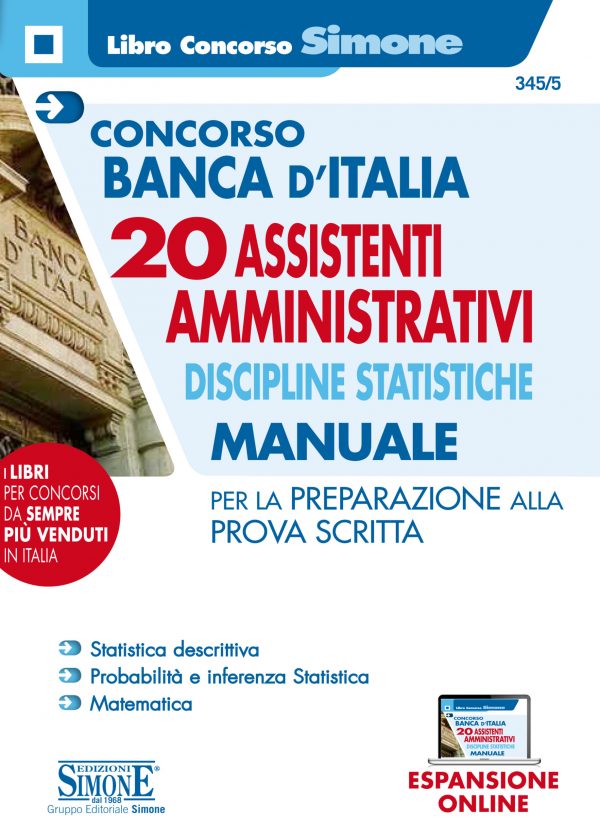 Concorso Banca d'Italia 20 Assistenti Amministrativi Discipline statistiche - Manuale - 345/5