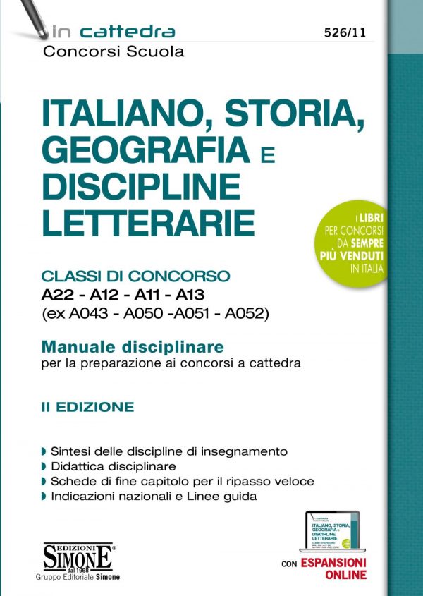 Italiano, Storia, Geografia e Discipline Letterarie - Classi di concorso A22 - A12 - A11 - A13 (ex A043 - A050 - A051 - A052)