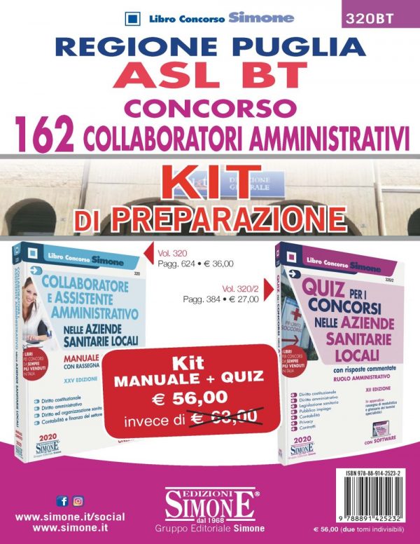 Regione Puglia - ASL BT - Concorso 162 Collaboratori Amministrativi - Kit di preparazione