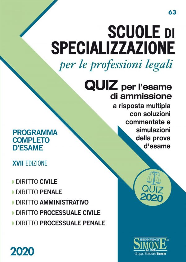 Scuole di Specializzazione per le professioni legali - Quiz - 63