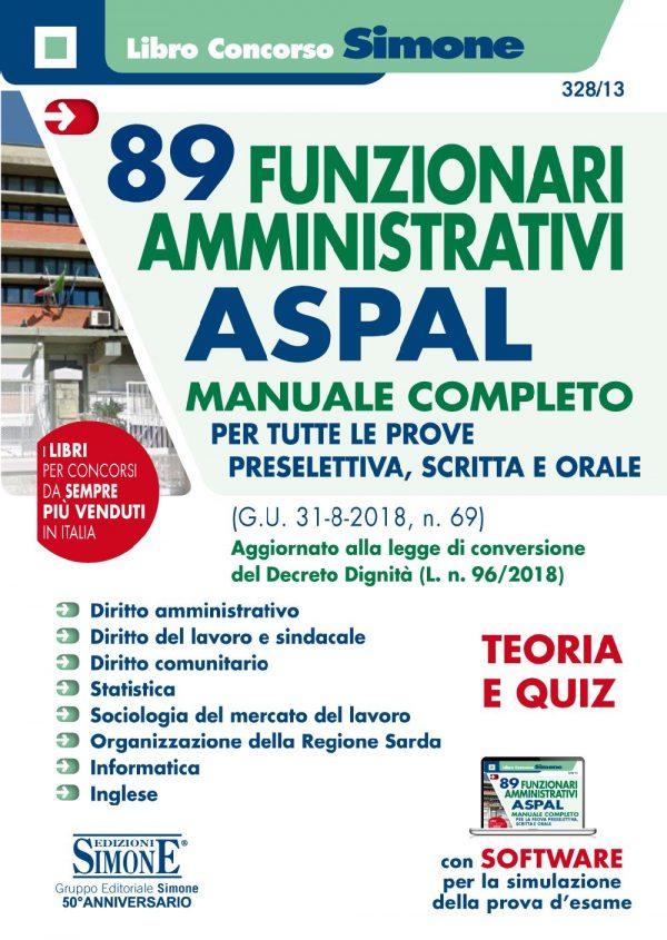 89 Funzionari Amministrativi ASPAL - Manuale completo