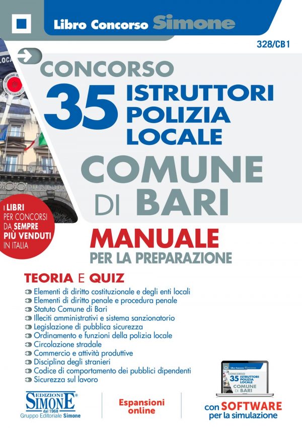 Concorso 35 Istruttori Polizia Locale Comune di Bari - Manuale per la preparazione - 328/CB1