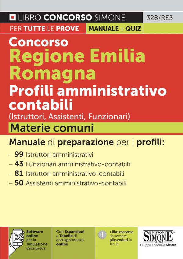 Concorso Regione Emilia Romagna Profili amministrativo contabili (Istruttori, Assistenti, Funzionari) Materie comuni - 328/RE3