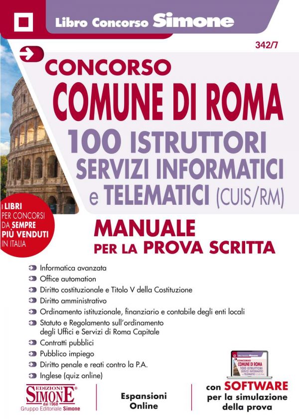 Concorso Comune di Roma 100 Istruttori servizi Informatici e telematici (CUIS/RM) - Manuale per la prova scritta - 342/7