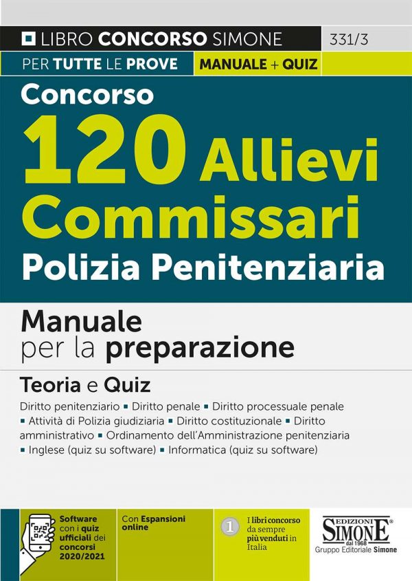 Concorso 120 Allievi Commissari Polizia penitenziaria - Manuale per la preparazione - 331/3