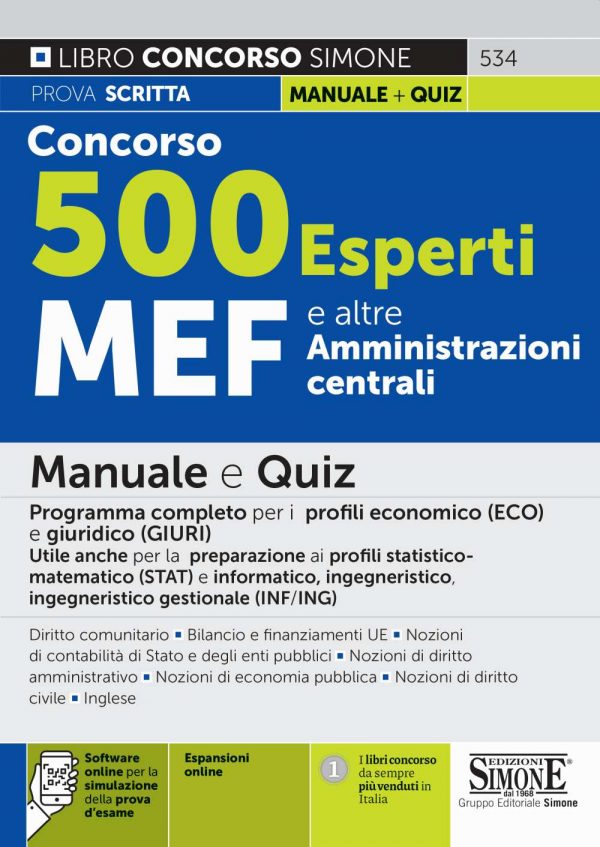 Concorso 500 Esperti MEF e altre amministrazioni centrali - Manuale e Quiz - 534