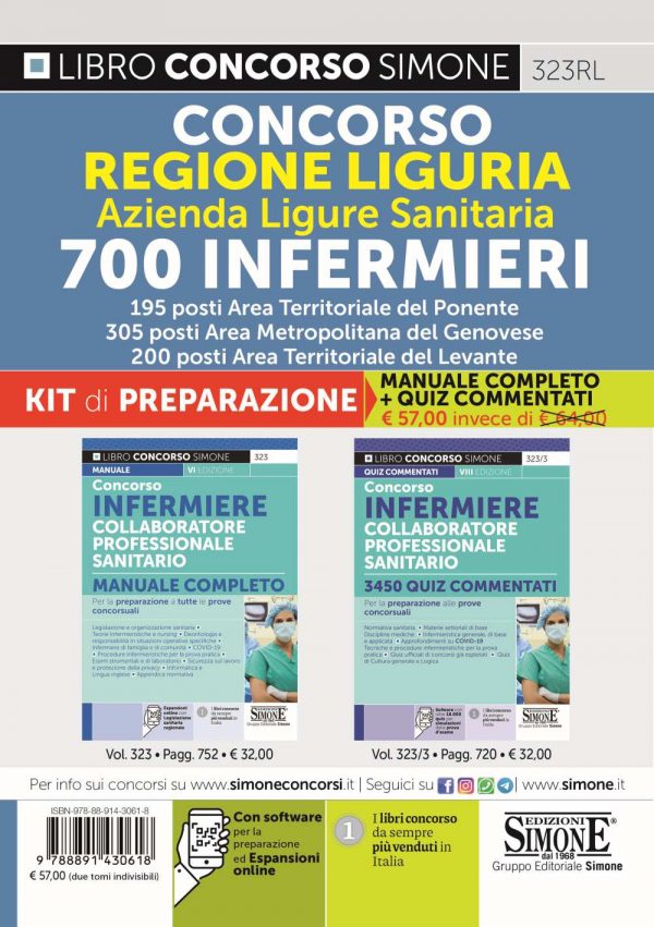 Concorso Liguria - Azienda Ligure Sanitaria - 700 Infermieri - KIT di preparazione (323 + 323/3)