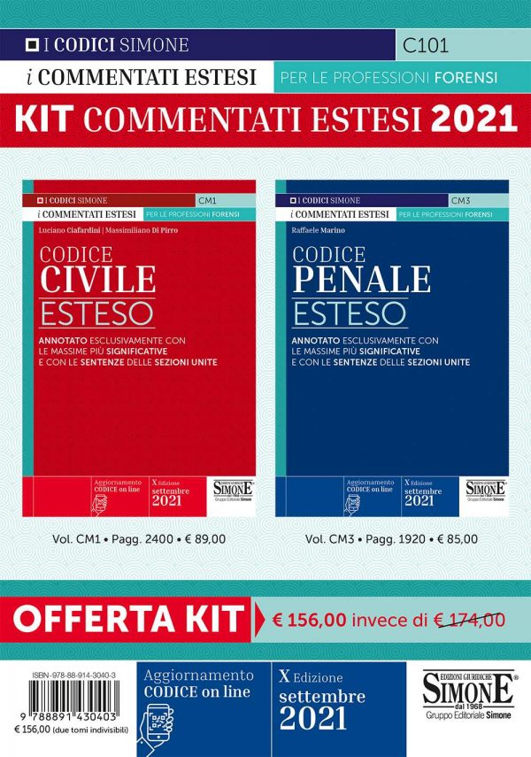 KIT Commentati Estesi 2021 - Codice Civile Esteso + Codice Penale Esteso (CM1 + CM3)