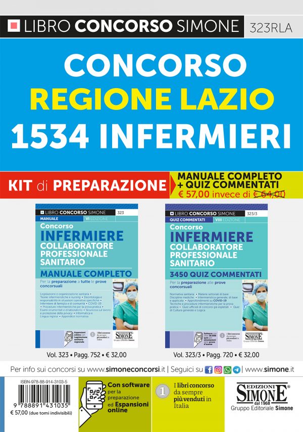 Concorso Regione Lazio 1534 Infermieri - KIT di preparazione (323 + 323/3)