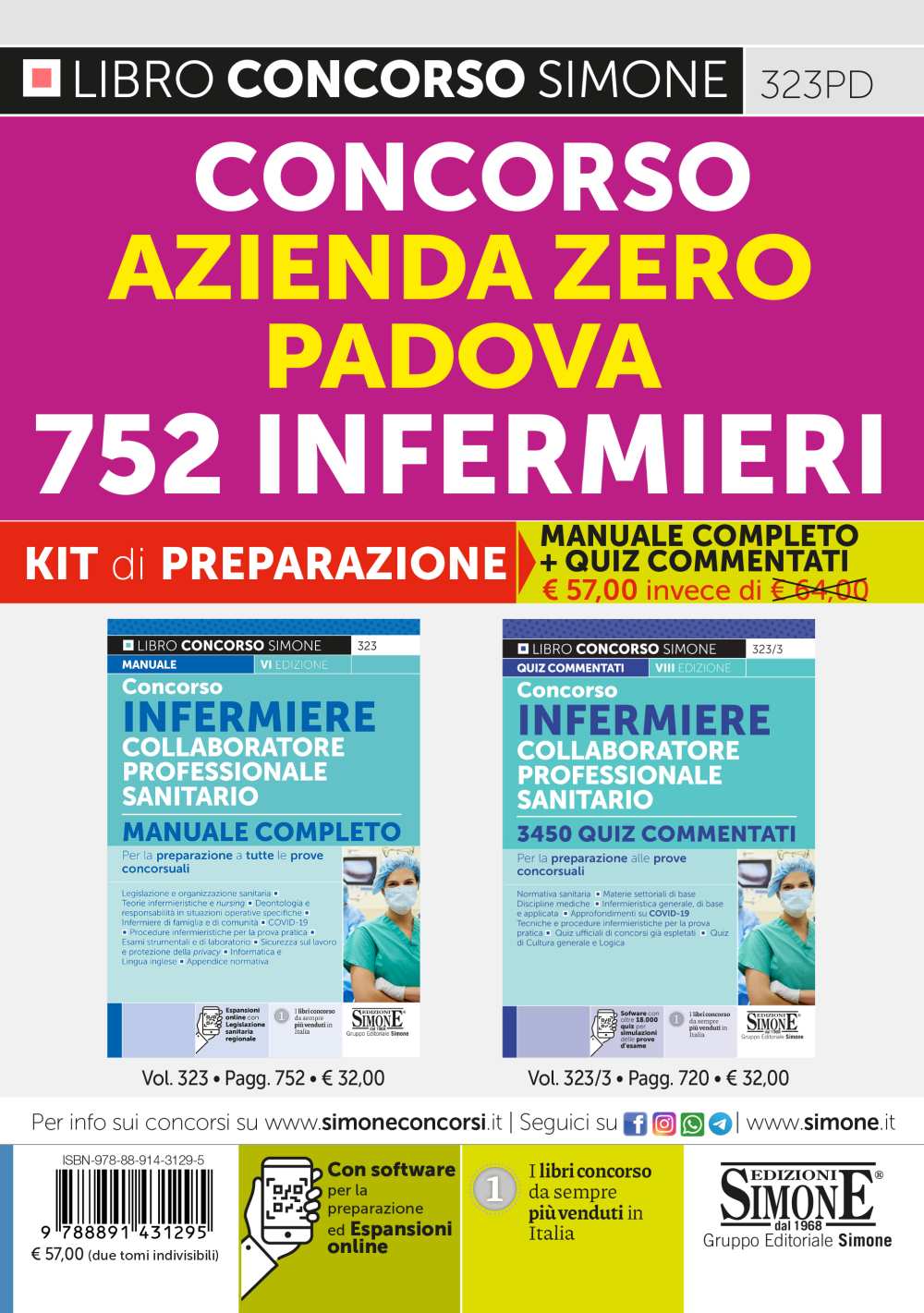 Concorso Azienda Zero - Padova - 752 Infermieri - Kit di preparazione - (323 + 323/3)