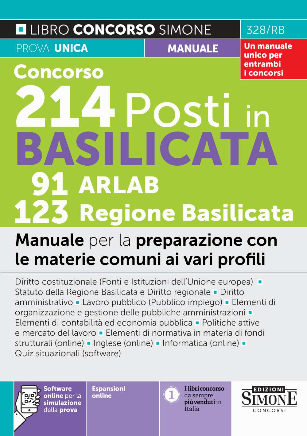 Concorsi 214 Posti in Basilicata 91 ARLAB 123 Regione Basilicata - Manuale - 328/RB