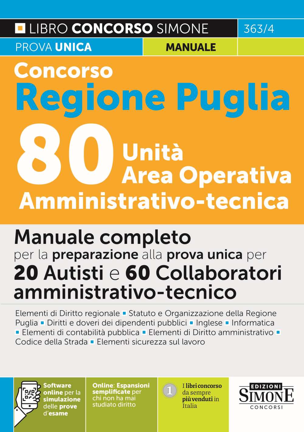 Concorso Regione Puglia 80 Unità Area Operativa Amministrativo-tecnica - 363/4