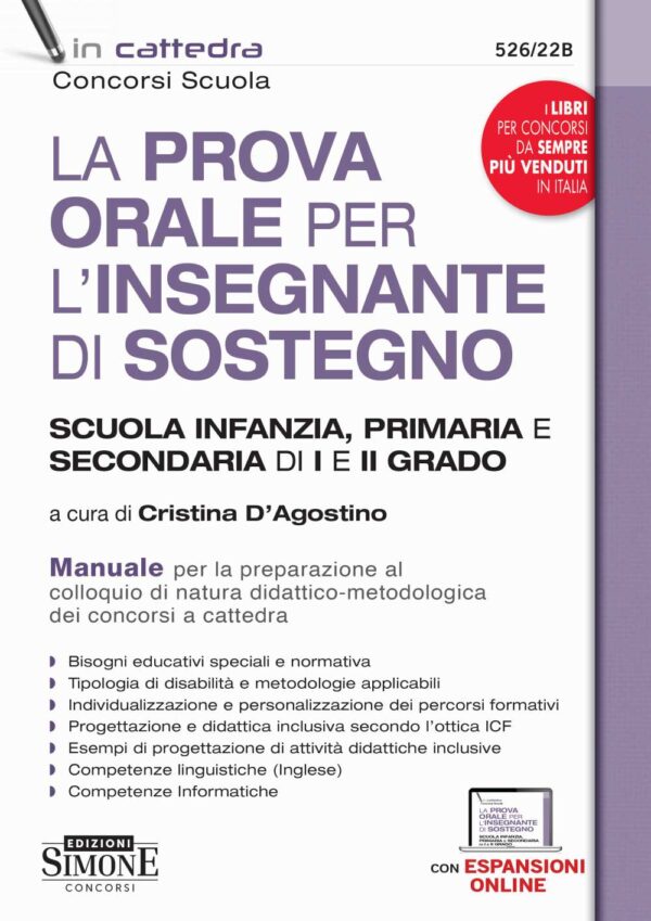 La Prova orale per l'insegnante di sostegno scuola infanzia, primaria e secondaria di I e di II grado - Manuale