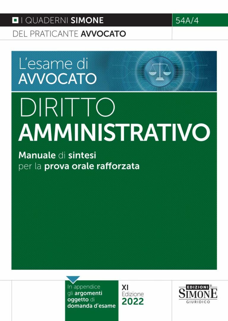 Manuale diritto amministrativo per esame avvocato Edizioni Simone