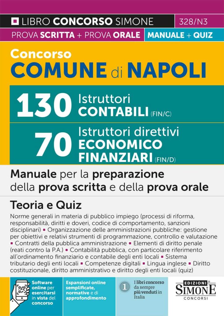 Concorso Comune di Napoli 130 Istruttori contabili FIN/C – 70 Istruttori direttivi economico-finanziari FIN/D – Manuale - 328/N3