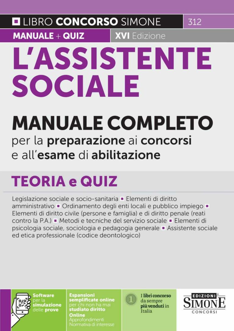 Manuale assistente sociale per i concorsi e l'esame Edizioni Simone