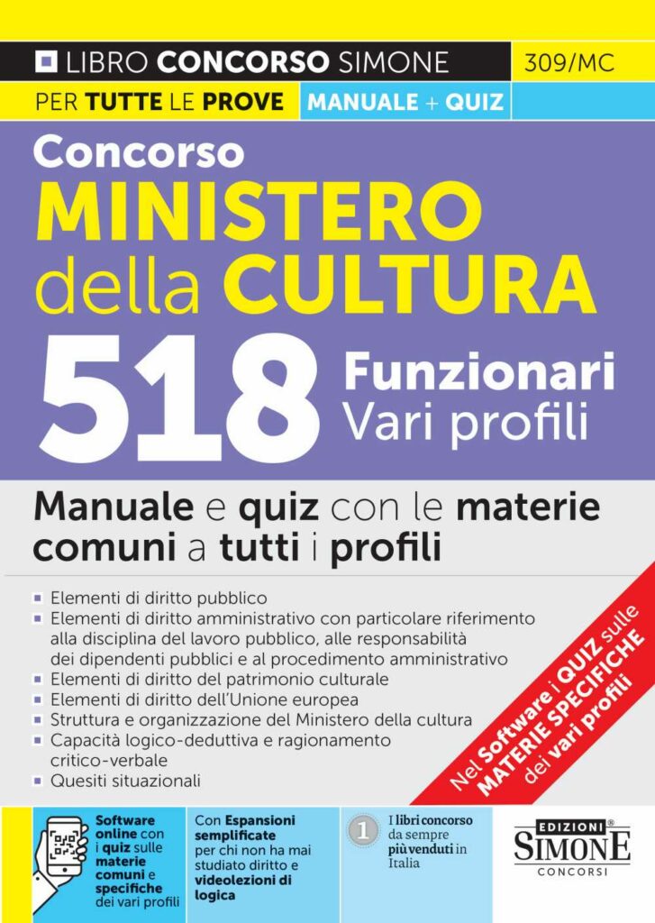 Manuale Concorso Ministero Della Cultura Funzionari Edizioni Simone