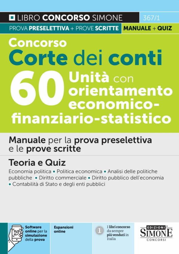 Concorso Corte dei Conti 60 unità con orientamento economico finanziario-statistico - Manuale - 367/1