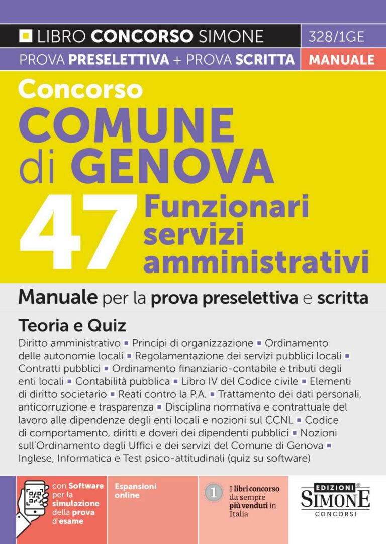 Concorso Comune di Genova 47 Funzionari Edizioni Simone