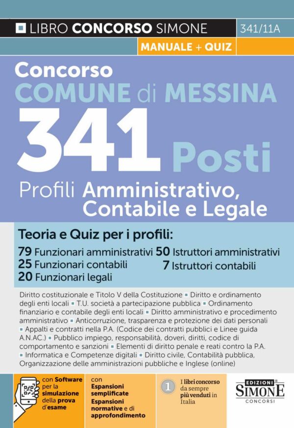 Concorso Comune di Messina 341 Posti Profili Amministrativo, contabile e legale - Manuale - 341/11A