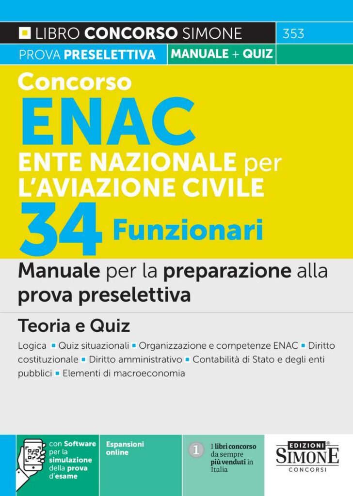 Concorso ENAC Ente Nazionale per l'Aviazione Civile 34 Funzionari - Manuale - 353