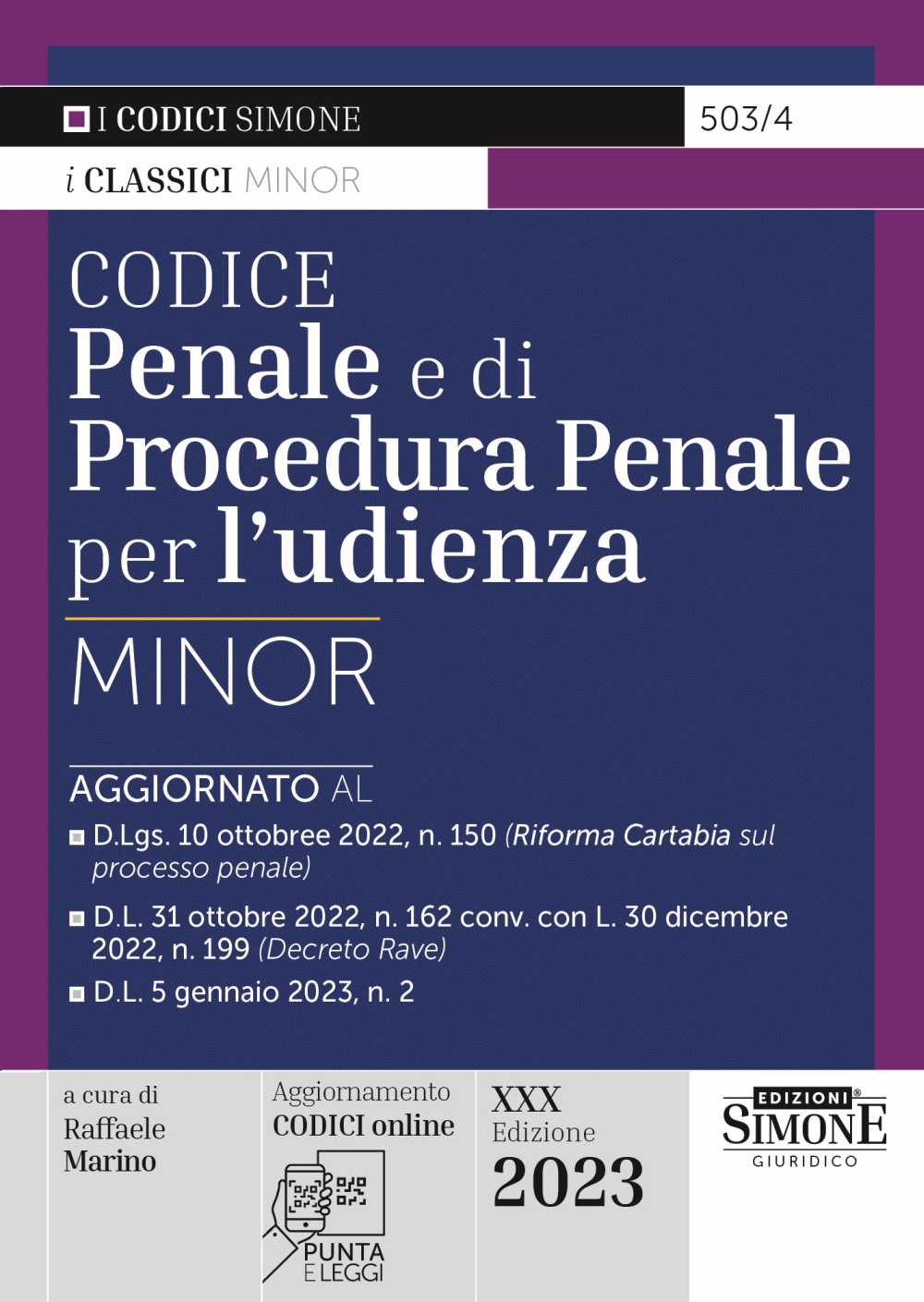 Codice Penale e di Procedura Penale per l'udienza Minor - 503/4