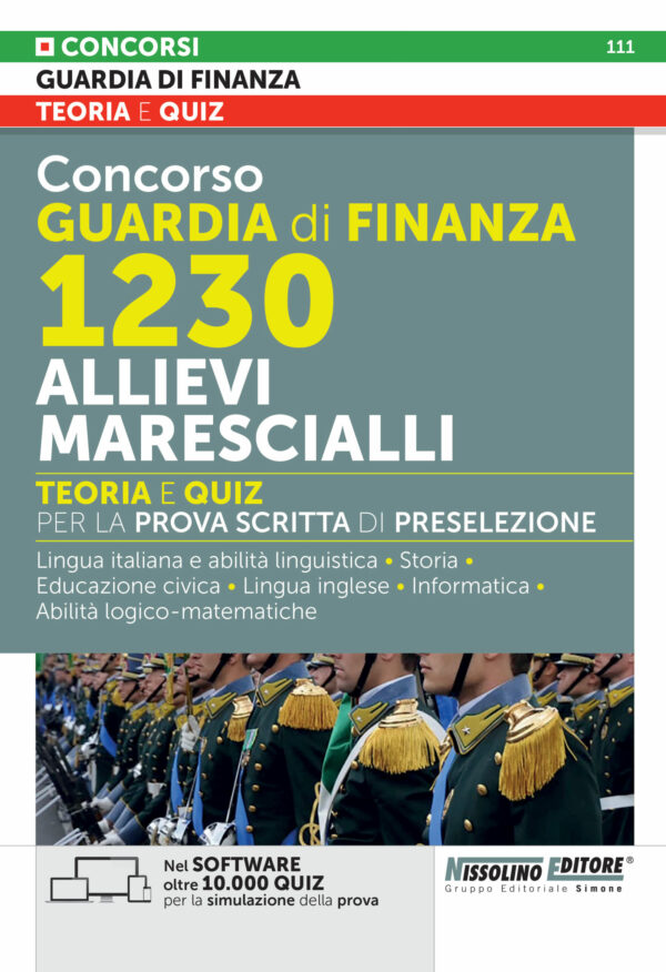 Concorso Guardia di Finanza 1230 Allievi Marescialli - Teoria e Quiz per la prova scritta di preselezione