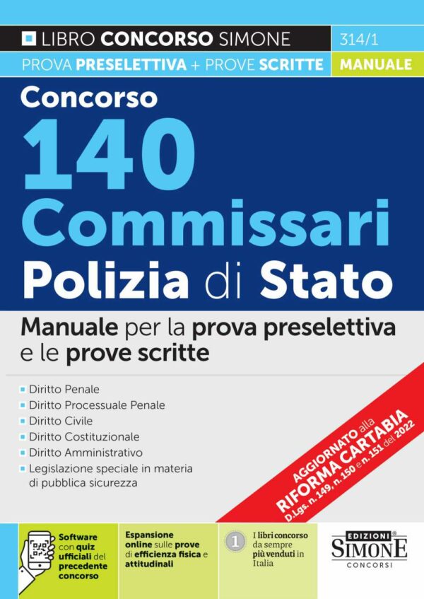 Concorso 140 Commissari Polizia di Stato - Manuale - 314/1