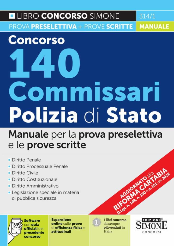 Concorso 140 Commissari Polizia di Stato - Manuale