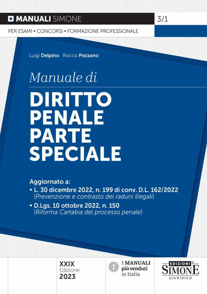 Manuale di Diritto Penale Parte Speciale 2023