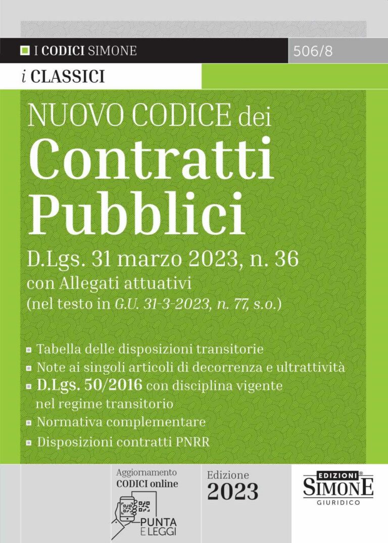 Nuovo Codice Dei Contratti Pubblici 2023 - Edizioni Simone